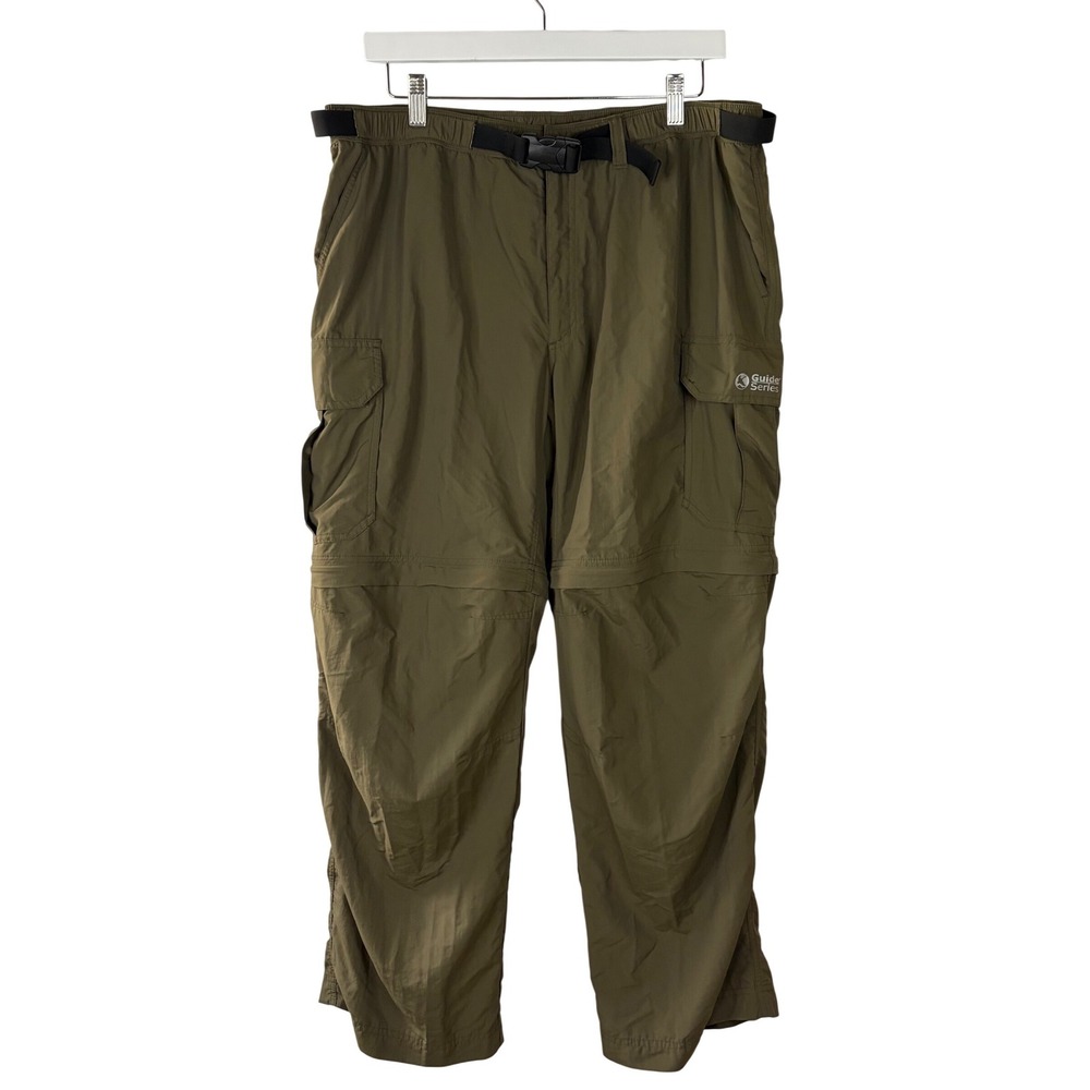 Gander Mountain Guide Series Mens XL/30 Olive Green Zip Off Cargo Pants Nylon